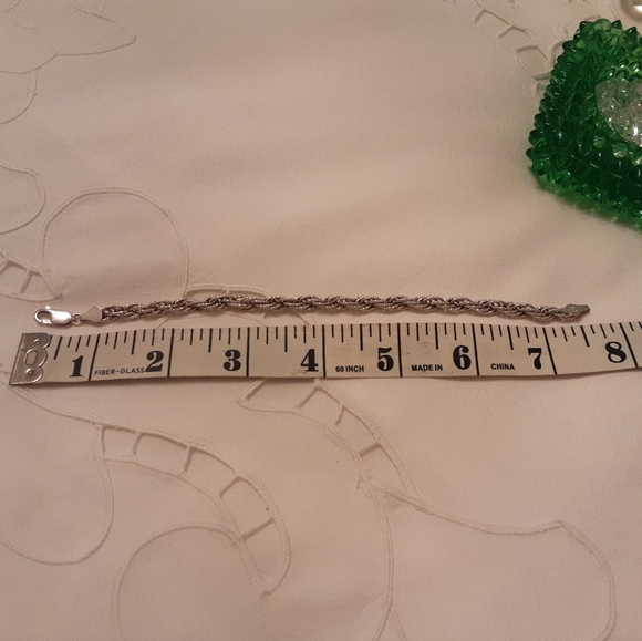 VTG. 1980'S ITALIAN SOLID 925 STERLING DIAMOND CUT ROPE BRACELET 7.5" 12 GRAMS - Picture 5 of 16